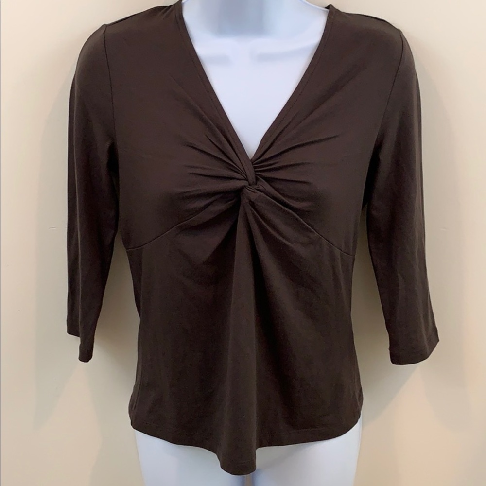 Talbots Petite 3/4 Sleeve V-Neck Top Size P - Picture 1 of 6